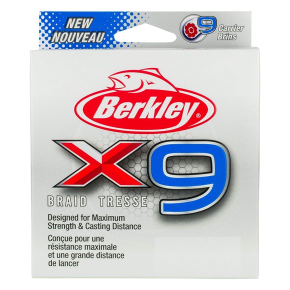 Línea de pesca Berkley x9 Braid Superline, 15 lb/300 m, cristal