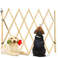 Crusec - Puerta Plegable Para Mascotas Valla De Seguridad De Madera