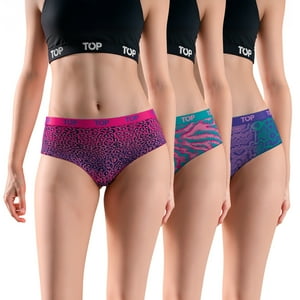 Top - Calzón Pantaletas Algodón Con Elástico Pack 3 Coleccion Skins C2