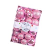 Magideal - 26 Piezas De Adornos Navideños De Bolas Irrompibles, Accesorios Navideños, Adornos Para Árboles De Navidad, Adornos Decorativos Para Bar, Cumpleaños Rosa