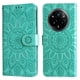thumbnail image 3 of Funda tipo cartera FOXDOCK para Realme 14 Pro Plus , diseño girasol en relieve, cuero PU, cierre magnético, soporte y tarjetero, 3 of 5