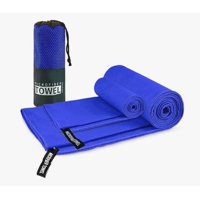 Atlas - Pack X2 Toallas Microfibra Azul