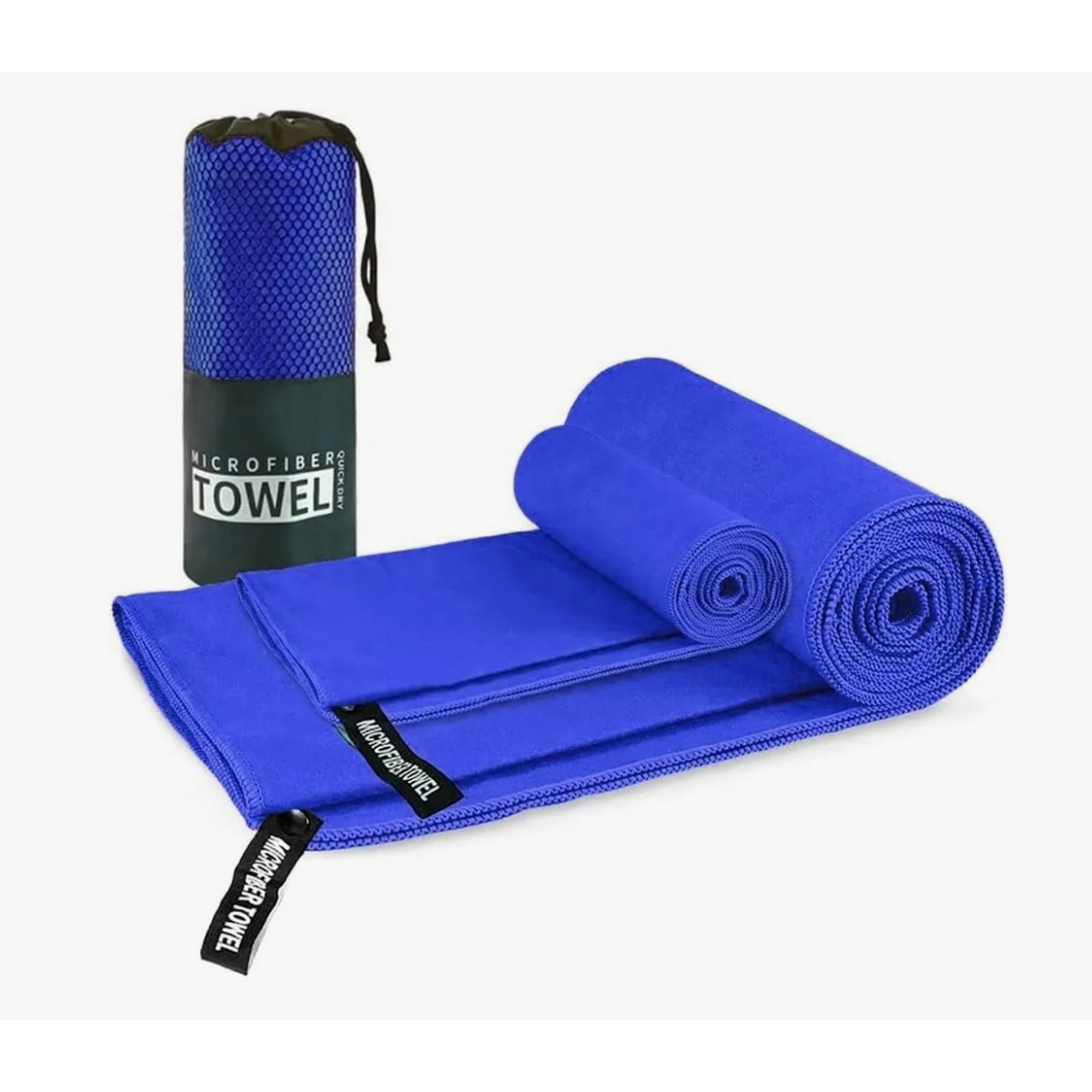 Atlas - Pack X2 Toallas Microfibra Azul