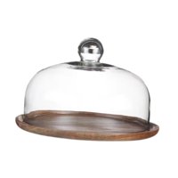 Magideal - Soporte De Madera Para Pastel Con Tapa, Bandeja De Servidor De Exhibición De Fruta Y Pastel, Plato Para Servir, Soporte Para Pastel Para Fiesta Festiv Tapa De 23 Cm