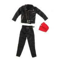 Magideal - Figura A Escala 1/12, Conjunto De Chaqueta De Cuero Pu Para Muñeca, Mini Con Pantalones, Bufanda Con Cinturón, Traje Para Figuras De Acción Masculinas