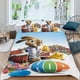 thumbnail image 2 of Saltarín Conjunto de sábanas temático, trío de piezas, cómodo y amigable con la piel, diseño único, regalo de decoración para el hogar para familiares, amigos y fans,173cm *218cm, 2 of 6