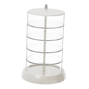 Ioensy - Caja De Almacenamiento Giratoria Para Joyas, Transparente, Para Pendientes, Lazos Para El Pelo, Horquillas, 5 Capas