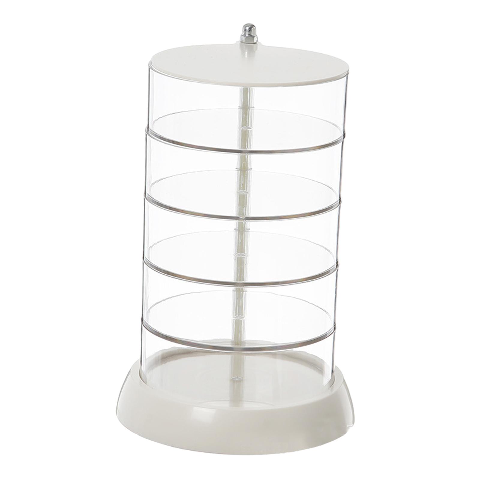 Ioensy - Caja De Almacenamiento Giratoria Para Joyas, Transparente, Para Pendientes, Lazos Para El Pelo, Horquillas, 5 Capas