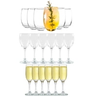 Set 18 Copas Vasos Vidrio Transparente Cristar Celebraciones