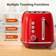 thumbnail image 2 of Tostadora Keenstone de 2 rebanadas, acero inoxidable, retro, roja, 2 of 6