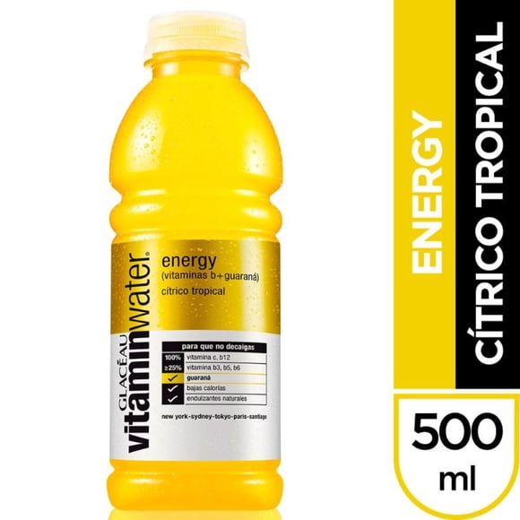Agua Saborizada Energy Cítrico Tropical Botella, 500 ml