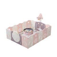 Golden Baby'S - Corral 160X200 Moon Pink Y Alfombra Aro Y Piscina De Pelotas