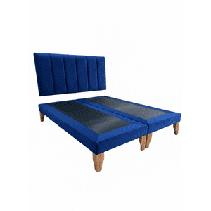 Muebles New - Cama Super King Lineal Azul Felpa