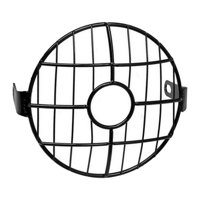 Magideal - ,5 Pulgadas Motocicleta Faro Parrilla Guardia Metal Retro Motocicleta Faro Forma Forma Forma Faro Cubierta De Lámpara Para -Rennfahrer Decor Centro Redondo