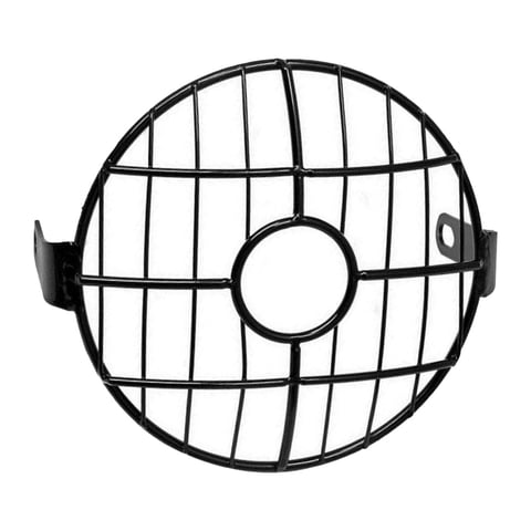 Magideal - ,5 Pulgadas Motocicleta Faro Parrilla Guardia Metal Retro Motocicleta Faro Forma Forma Forma Faro Cubierta De Lámpara Para -Rennfahrer Decor Centro Redondo