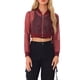 thumbnail image 1 of Chaqueta Bomber Crop INSPIRE CHIC para Mujer de Malla Transparente Ligera con Mangas Largas M Burdeos, 1 of 6