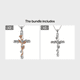 thumbnail image 1 of 1pc Stylish Floral Cross Pendant Necklace - Perfect for Casual and Formal Occasions, 1 of 5