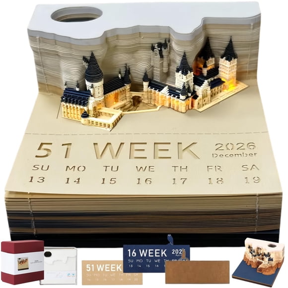 Bloc de notas calendario SwankyStyle 2026 diseño Castillo Mágico