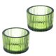 thumbnail image 1 of Uxcell 2 Pcs Portavelas para Velas de Té Portavelas de Vidrio para Decoración de Centro de Mesa Verde, 1 of 6