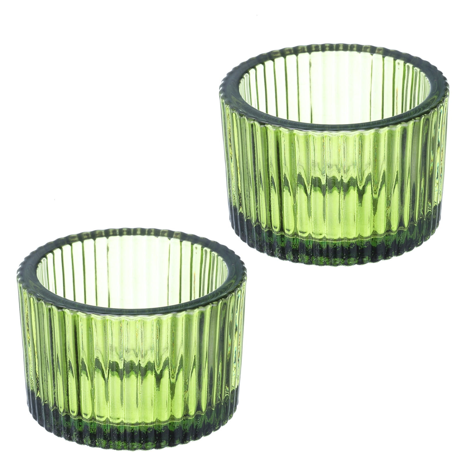 Uxcell 2 Pcs Portavelas Para Velas De Té Portavelas De Vidrio Para Decoración De Centro De Mesa Verde