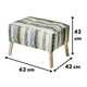 thumbnail image 3 of Pouf Petrum Anakena Verde Felpa 62x42x42 cm, 3 of 3