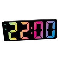 Magideal - Reloj Despertador Digital Colorido, Gran Número Con Atenuador De Repetición, Calendario De Enchufe Operado Por Batería Para Oficina, Mesa De Hogar Par Estiloc