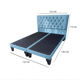 thumbnail image 3 of Cama 2 plazas con Colchon de 150cm X 190cm tapizada en Lino Azul Claro, 3 of 5