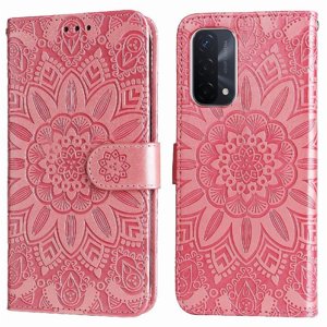 Funda Tipo Cartera Foxdock Para Oneplus Nord N200 , Diseño Girasol En Relieve, Cuero Pu, Cierre Magnético, Soporte Y Tarjetero