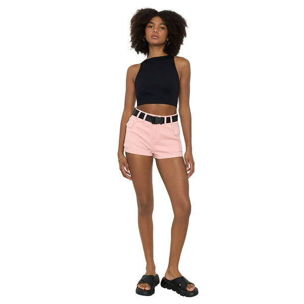 Short Mujer Cargo Cinturón Rosado Corona