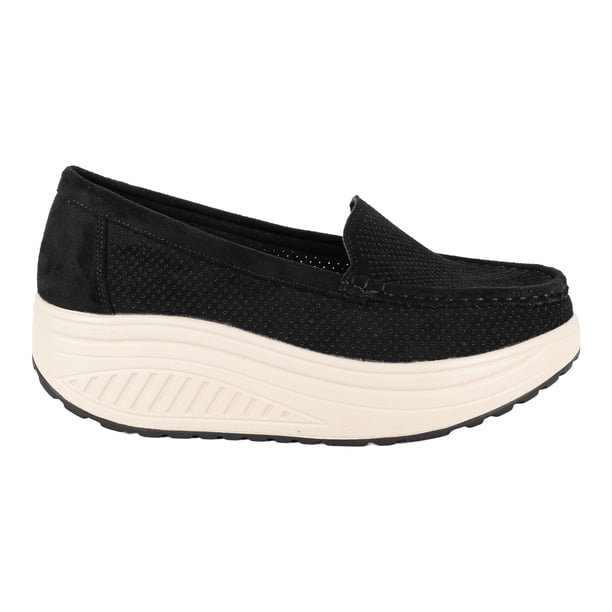 Mocasín Plataforma Slip-On Diane Negro Alquimia