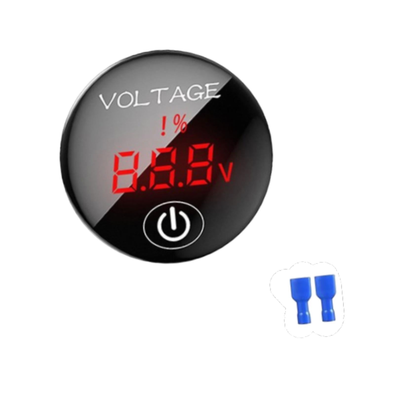 Magideal - Voltímetro De Medidor De Automóvil 12 V-24 V Interruptor De Medidor De Voltaje Conveniente Automóvil De Automóvil Servido Voltaje Táctil Voltímetro , Rojo