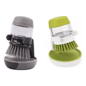 Genérico - Dispensador Lavaloza Con Cepillo Gris