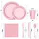thumbnail image 2 of Juego de vajilla desechable Exquisite, 350 piezas, rosa, para fiestas, 2 of 8