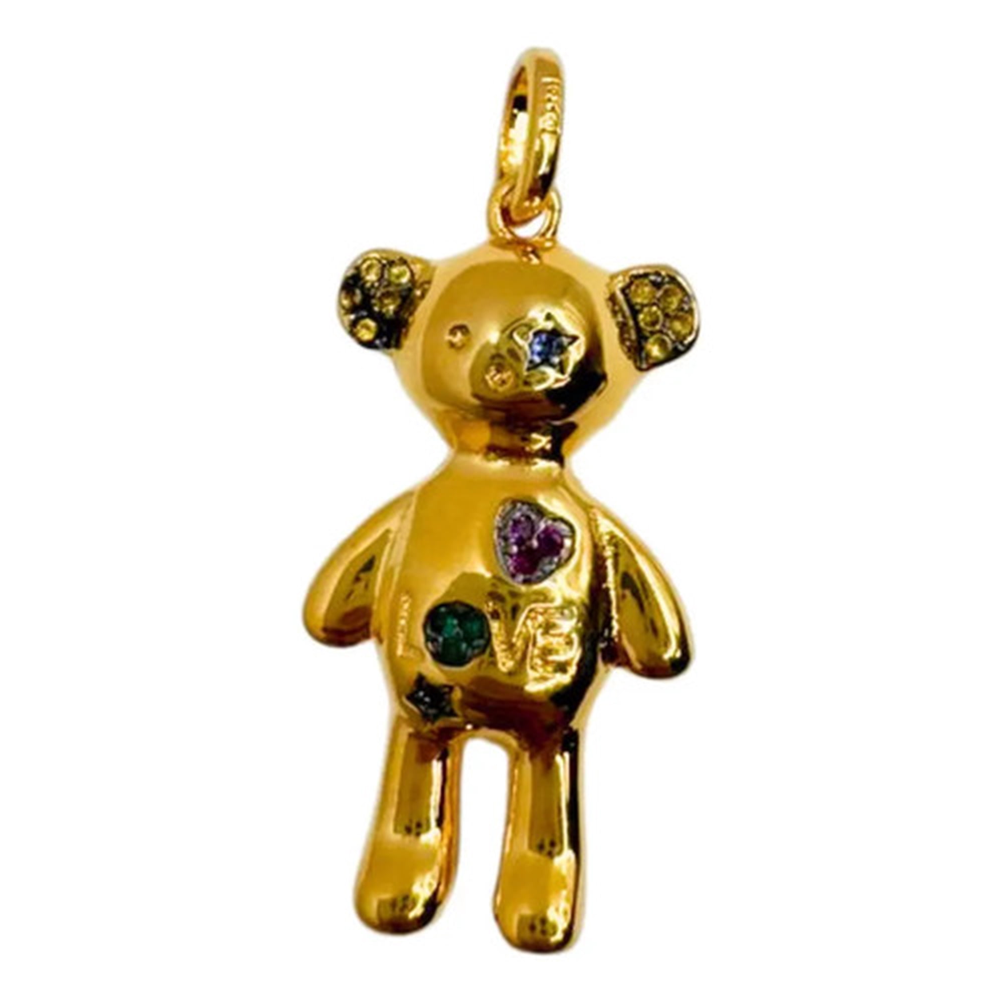 Marca - Dije Osito, Plata 925, Enchapado Oro 18k, Love, Circonitas Dorado