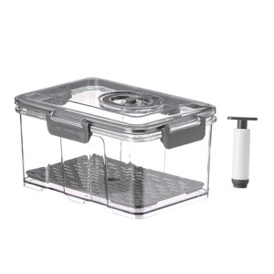 Bothyi - Almacenamiento De Alimentos Para Sellador Al Vacío Organizador Rectangular Contenedor De Vacío De Plástico Gris 2.5L