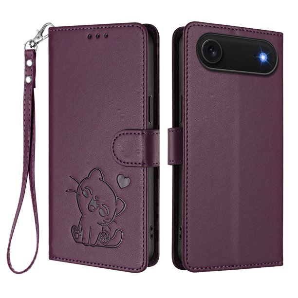 Carcasa Billetera de Cuero Sintético para iPhone Air, Morado Oscuro