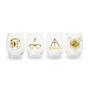 Copas De Vino Sin Tallo Toynk, Iconos De Harry Potter, 600 Ml, Juego De 4