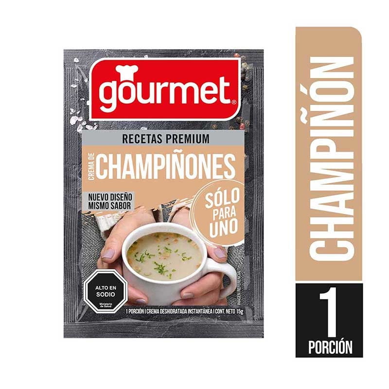 Crema Individual De Champiñones Sobre 15 g Gourmet