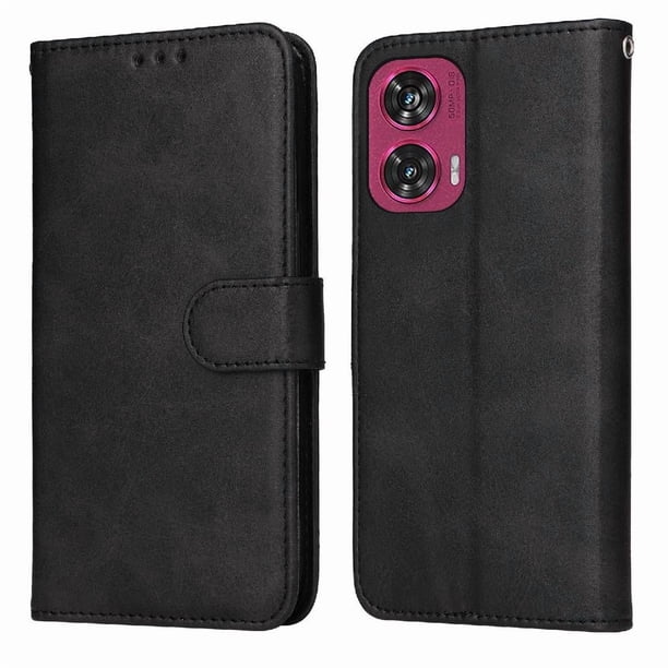 Funda Billetera para Motorola Edge 50 Fusion con Porta Tarjetas y Soporte Ajustable Negro