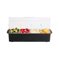 Servidor De Condimentos Refrigerado Vevor De 4 Compartimentos Enfriado Con Hielo Con Tapa