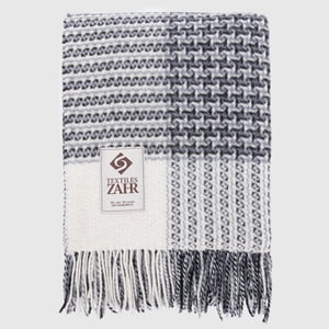 Zahr - Manta Tipo Chalón De Lana Azul