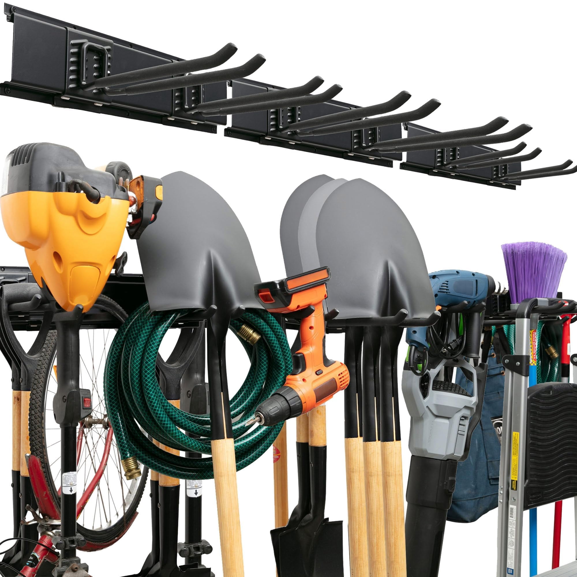Organizador De Herramientas De Garaje, Soporte De Pared Tidyme, 48 Cm, Con 03 Estantes Y 06 Ganchos