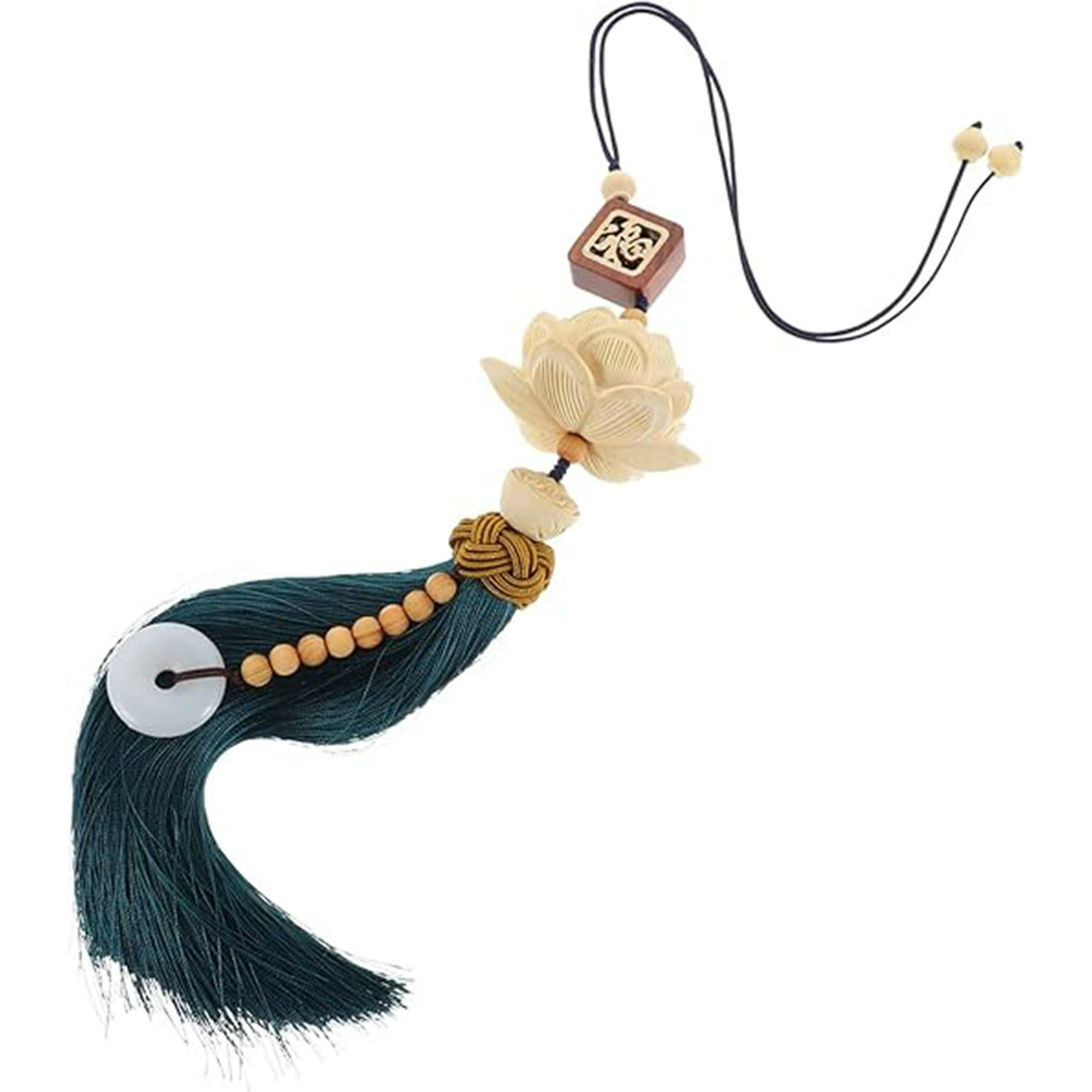 Veat00l - 1 Colgante De Loto De Madera, Colgante Creativo De Loto De Madera, Colgante De Espejo Retrovisor, Colgante De Loto De Suerte, Diseño Exquisito, Fácil De Instalar