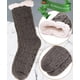 thumbnail image 4 of Calcetines Pantuflas EBMORE para Hombre, Peludos, Cálidos, Antideslizantes, Gris Oscuro, 4 of 7