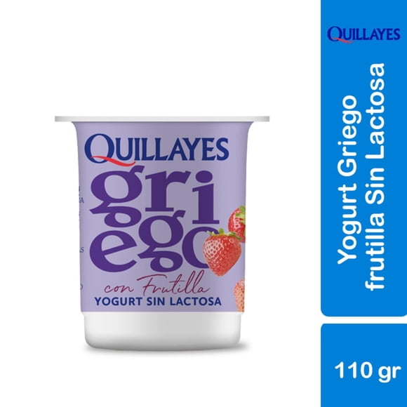 Yoghurt Griego Sin lactosa con trozos Sabor Frutilla Pote, 110 g
