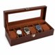 thumbnail image 1 of Caja de relojes AMZGO de madera con tapa de vidrio y 6 compartimentos, 1 of 8