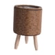 thumbnail image 5 of Cesta tejida para planta con patas Cesta Maceta Piso Maceta Exhibición Estable Moderna Cesta de mimbre Maceta para salón Dormitorio Café , Cilindro Marrón Oscuro, 5 of 5