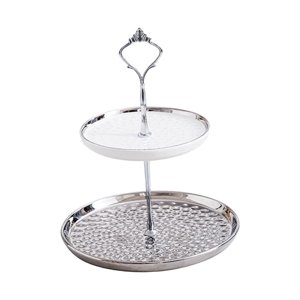 Magideal - Estante Para Tartas, Soporte Para Postres, Plato De Fruta, Plato Para Dulces, Bandeja Para Servir Escalonada Multifuncional, Platos Para Aperitivos De Una Plata