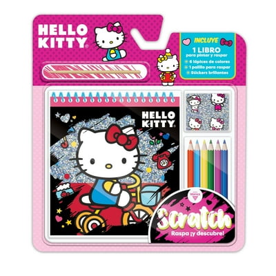 Blister Libro Para Pintar Y Raspar + 6 Lapices De Colores Hello Kitty  Vertice