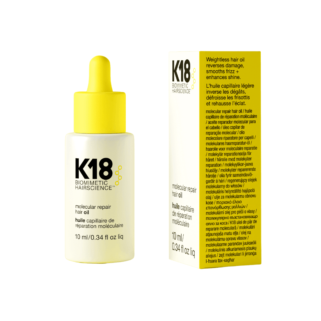K18 Aceite De Reparación Molecular 10ml – Brillo, Reparación Y Control Del Frizz